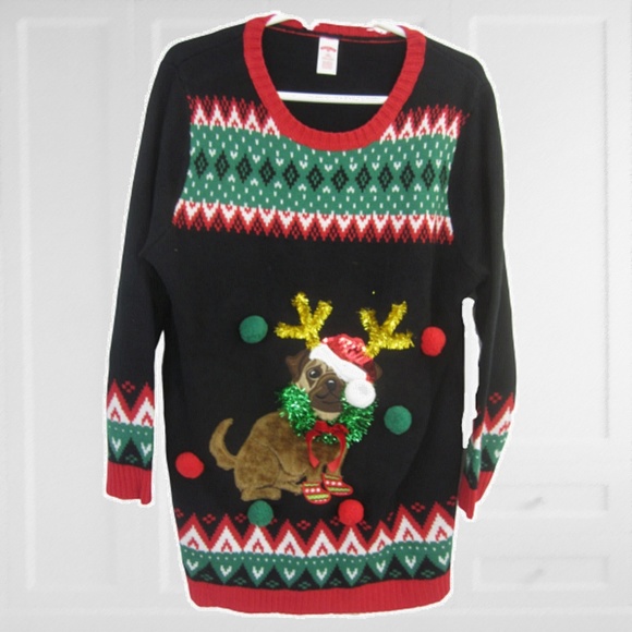 Holiday Time Sweaters - Ugly Christmas Sweater funny pug bull dog